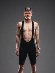 Fusion Mens TEMPO! ONE Bib Shorts black men's cycling bib shorts product image 1